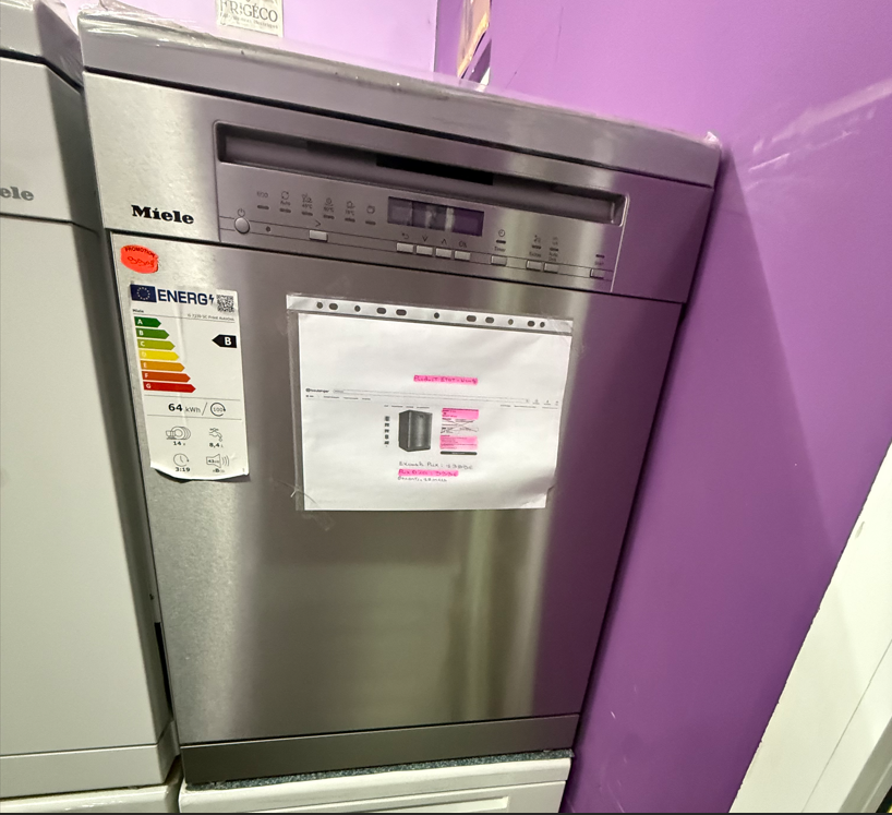 Lave-vaisselle inox Miele 3D" Smart Home Série G 7 / AutoDos ,AutoOpen , 14couv., d'eau par cycle 6 Lit.