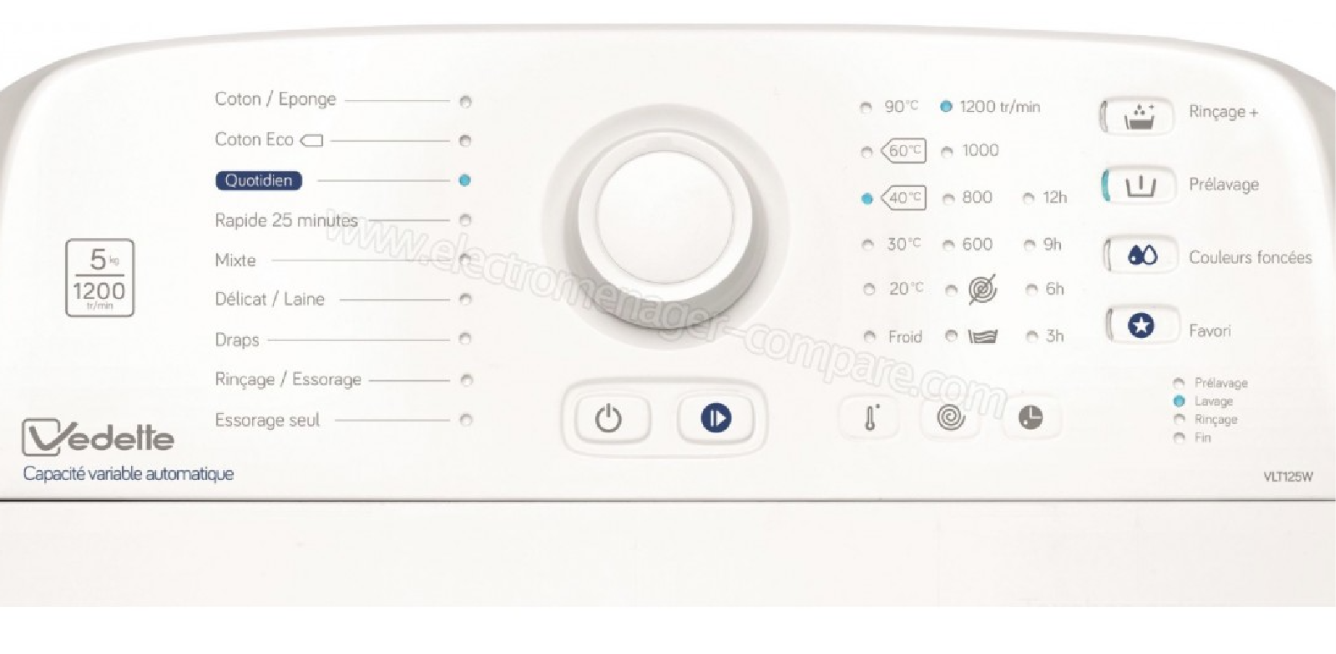 Lave-linge Top VEDETTE A+ 5 kg./1200 tr/min essorage. Révision complète – Image 5